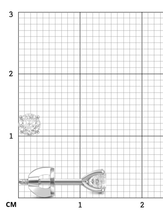 Серьги пусеты из белого золота с бриллиантами (042535)
