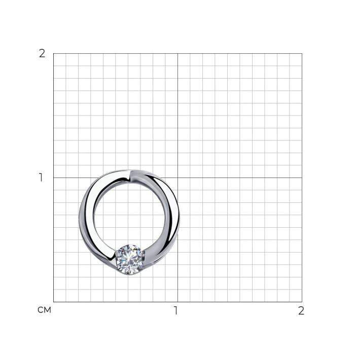 Кулон из белого золота с бриллиантом (047399)