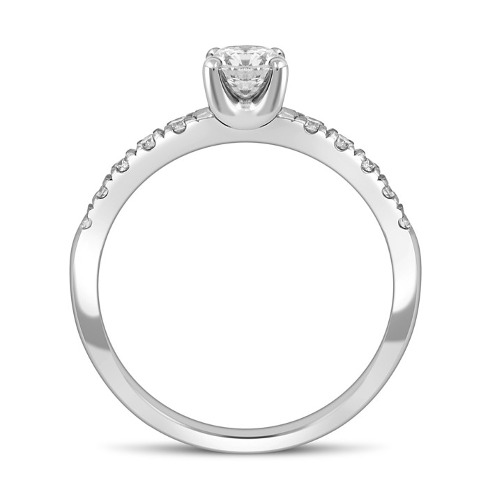 Помолвочное  кольцо из платины с бриллиантами (049286)