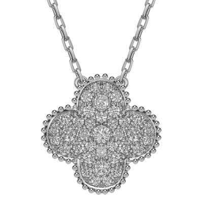 Колье из белого золота с бриллиантами (052043)