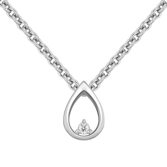 Колье из белого золота с бриллиантом (047644)