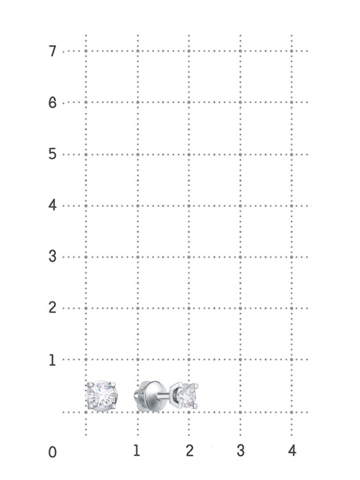 Серьги пусеты из платины с бриллиантами  (060623)