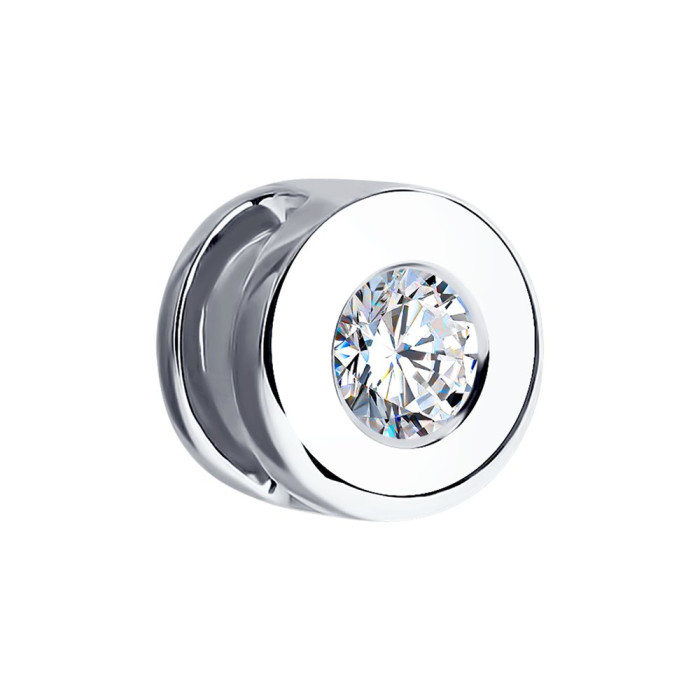 Кулон из белого золота с бриллиантом (025064)