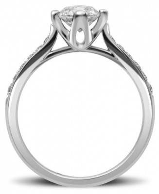 Помолвочное  кольцо из платины с бриллиантами 17.0