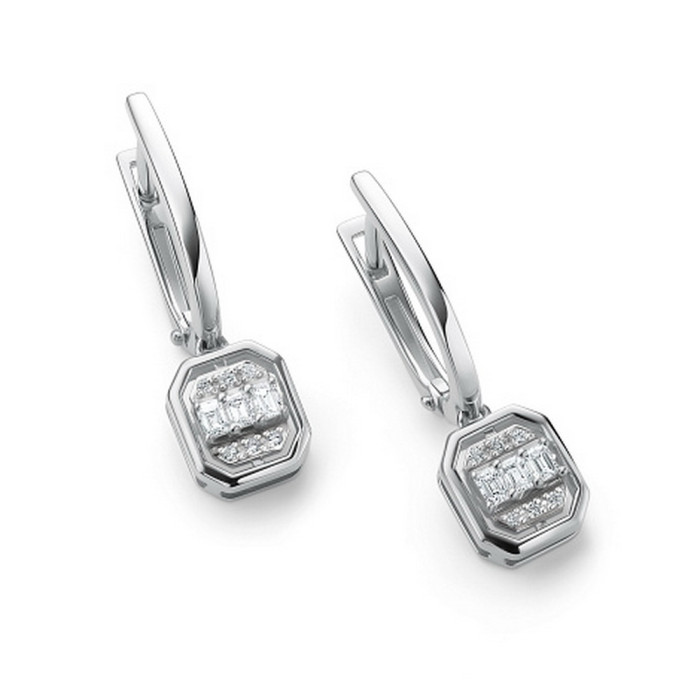 Серьги из белого золота с бриллиантами (059478)