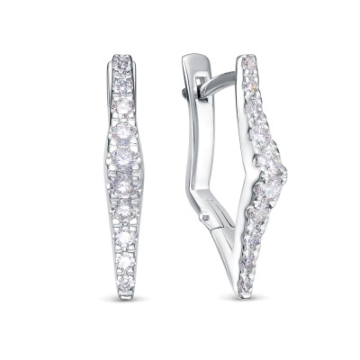 Серьги из платины с бриллиантами (058396)