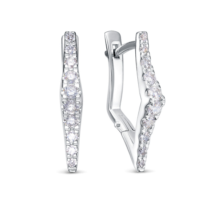 Серьги из платины с бриллиантами (058396)