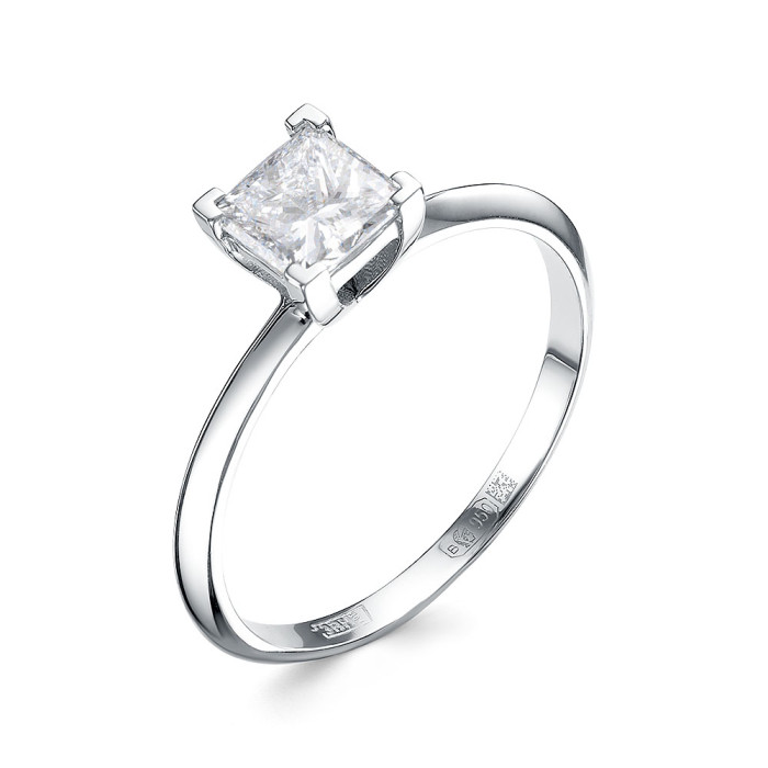 Помолвочное кольцо из платины с бриллиантом (058669)