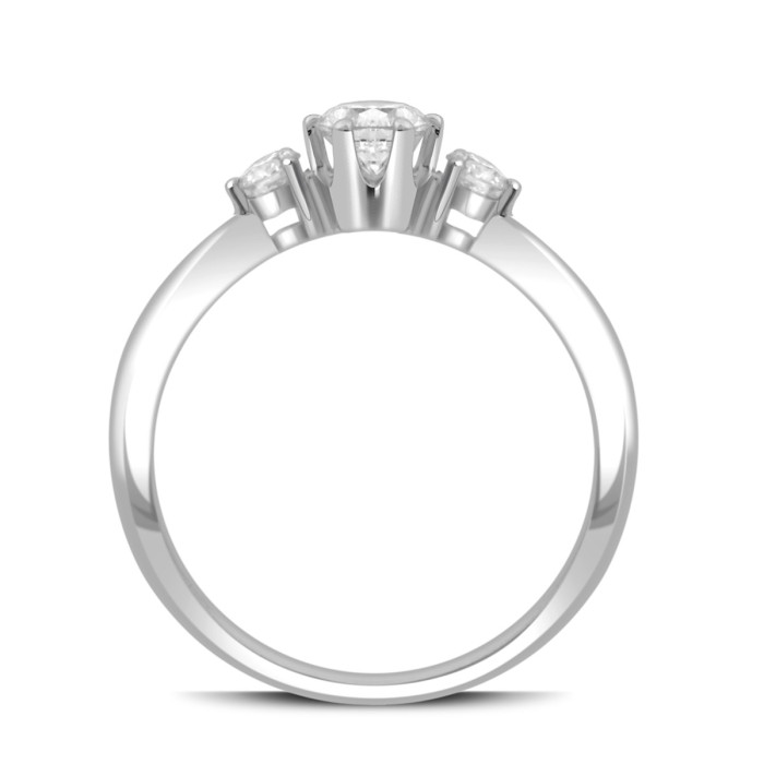 Помолвочное  кольцо из белого золота с бриллиантами (038084)