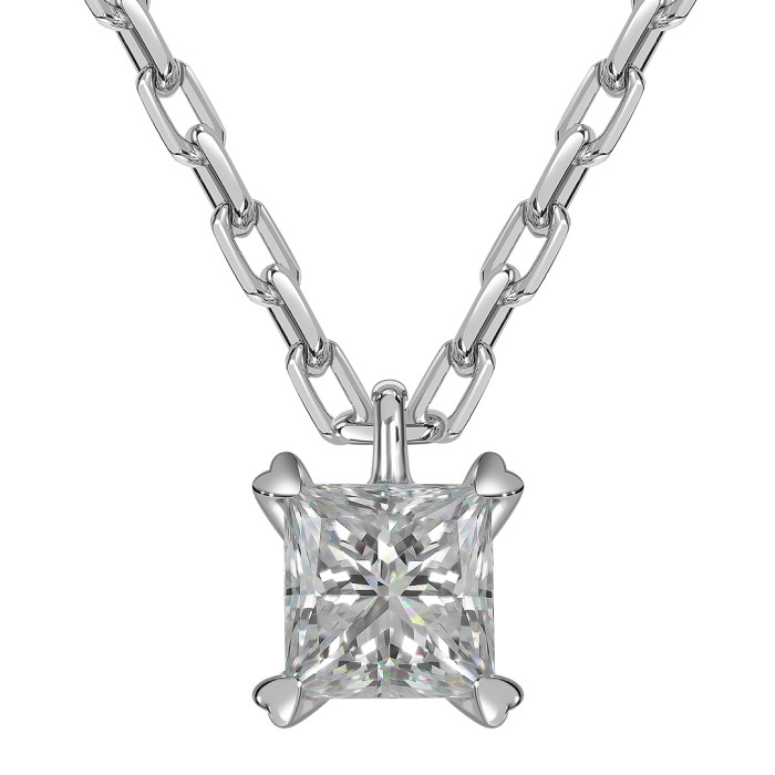 Колье из белого золота с бриллиантом (062915)