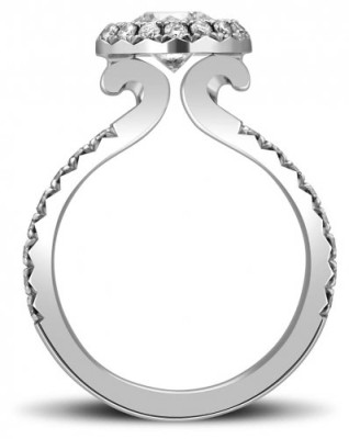 Кольцо из платины с бриллиантами 16.5