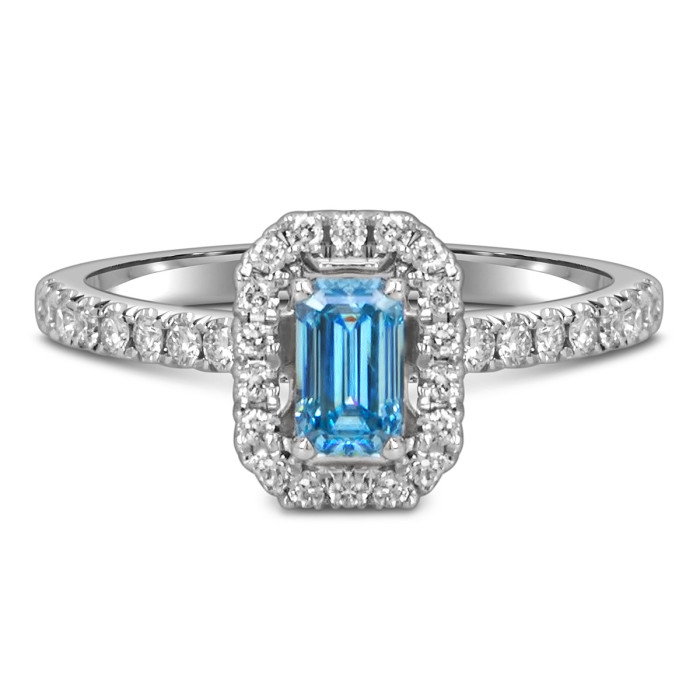 Помолвочное кольцо из белого золота с бриллиантами (060203)