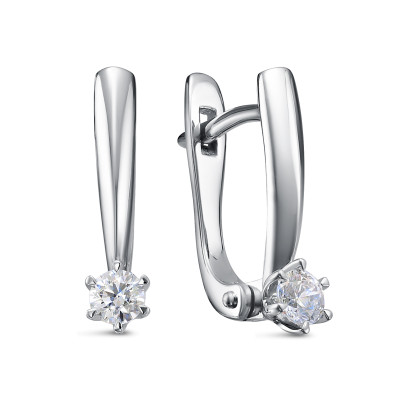 Серьги из платины с бриллиантами (048389)
