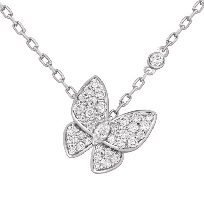 Колье из белого золота с бриллиантами &quot;Бабочки&quot; (049748)