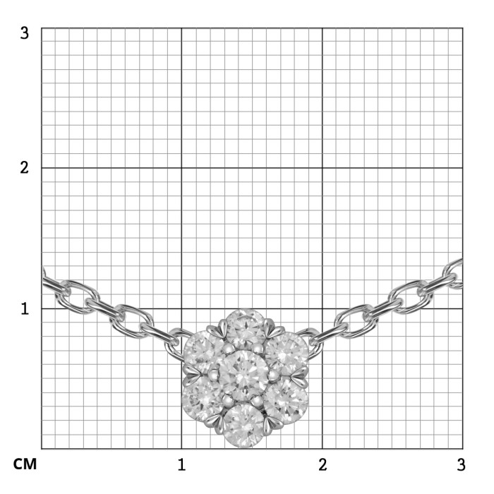 Колье из белого золота с бриллиантами (053770)