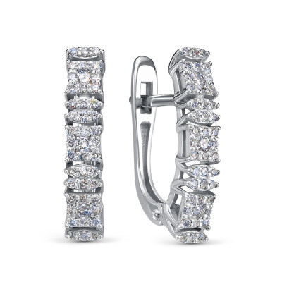 Серьги из платины с бриллиантами (058017)