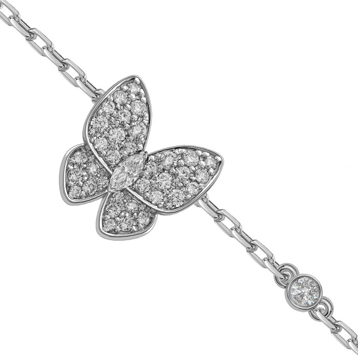 Браслет из белого золота с бриллиантами "Бабочки" (059689)