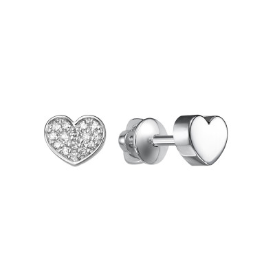 Серьги пусеты из платины с бриллиантами (058039)