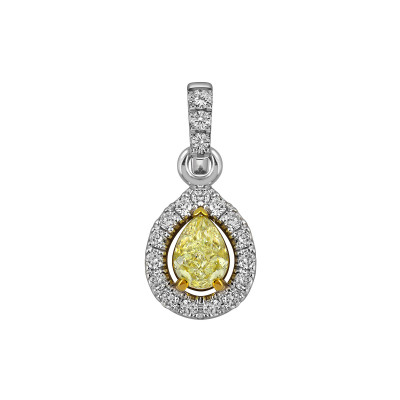 Кулон из белого золота с бриллиантами (062835)