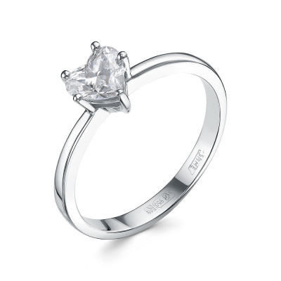 Помолвочное кольцо из платины с бриллиантом "Сердце" (059423)