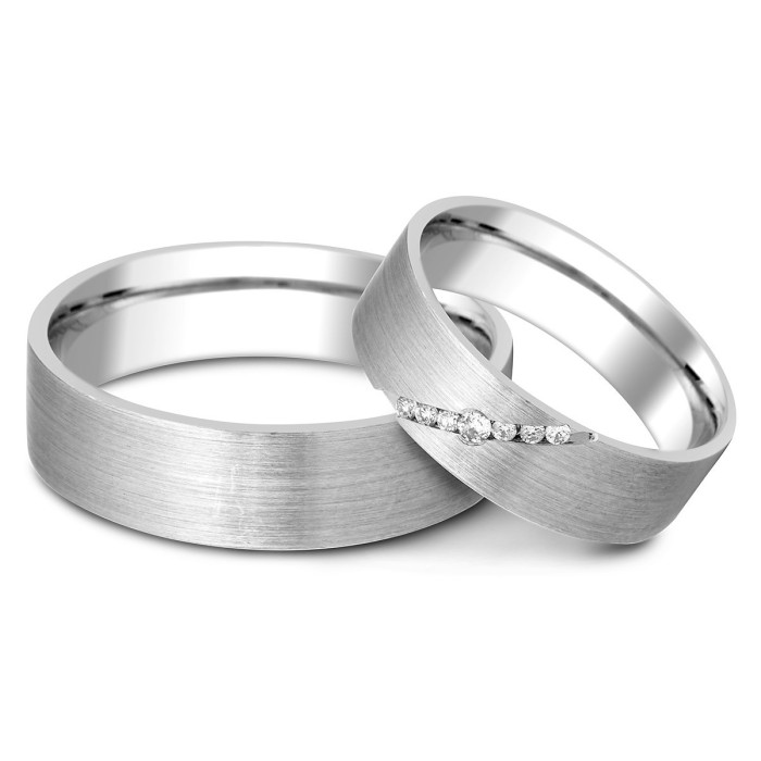 Обручальное кольцо из белого золота (011302)