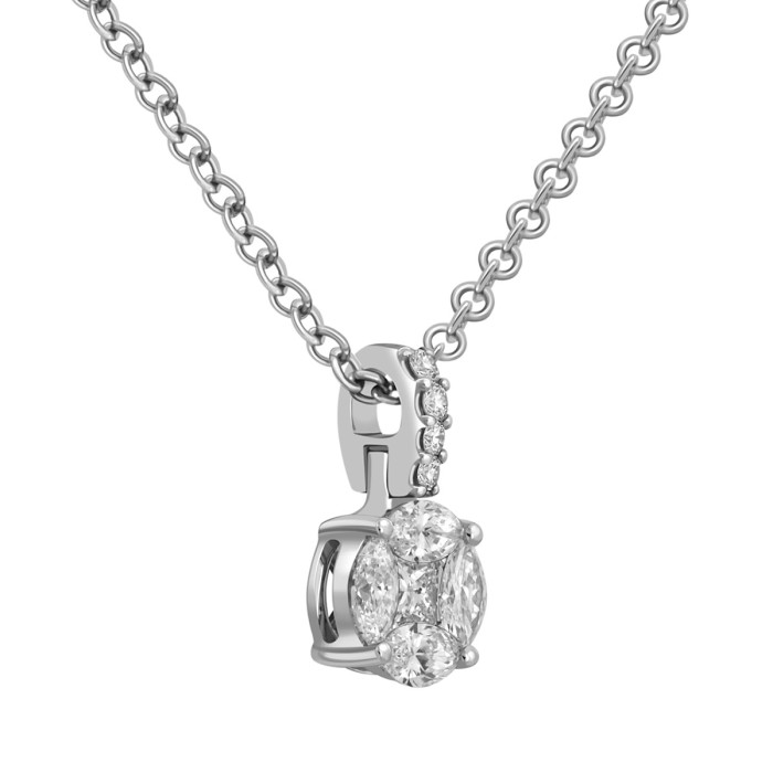 Кулон из белого золота с бриллиантами (043924)
