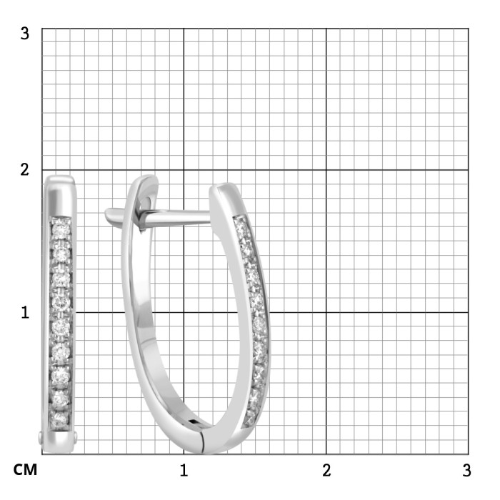 Серьги  из белого золота с бриллиантами (046189)