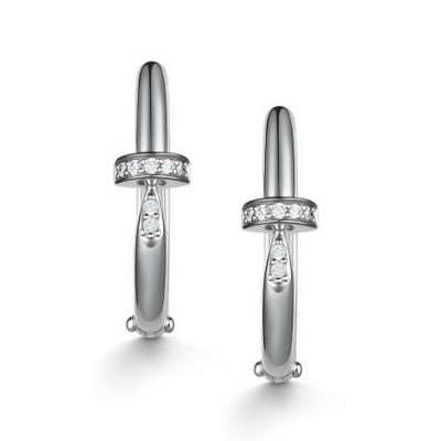 Серьги из белого золота с бриллиантами (059476)