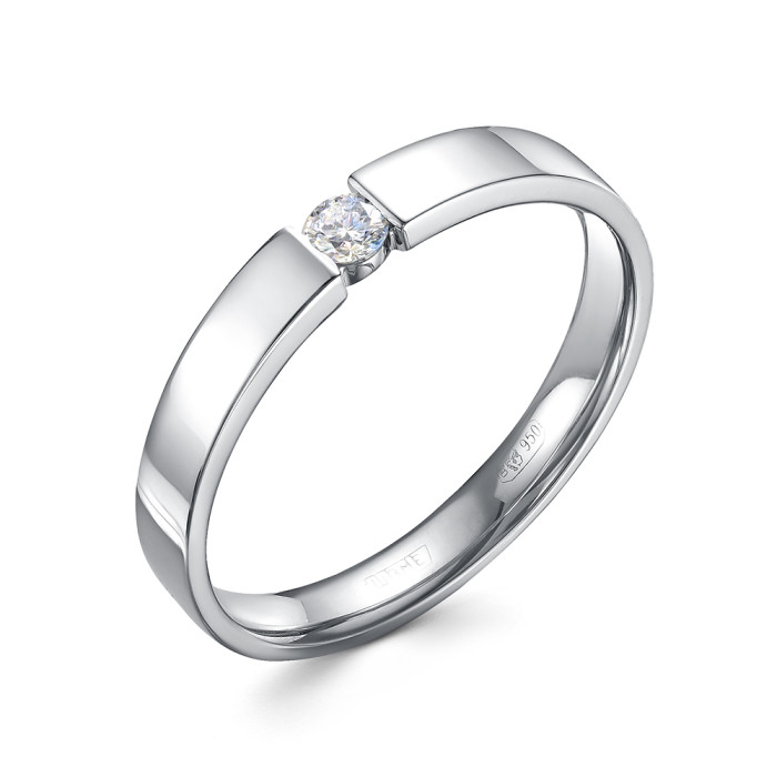 Помолвочное кольцо из платины с бриллиантом (058012)