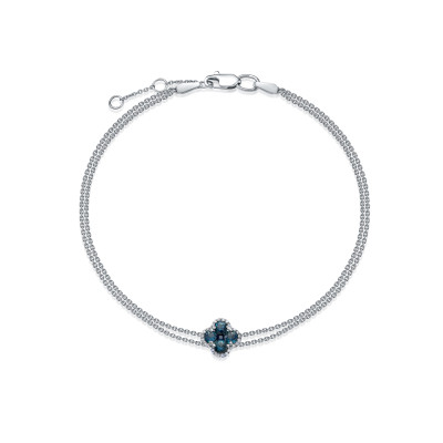 Браслет из белого золота с бриллиантами и сапфирами (055216)