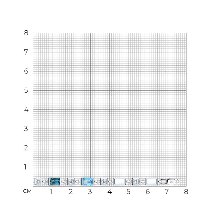 Браслет из белого золота с топазами и фианитами (053641)