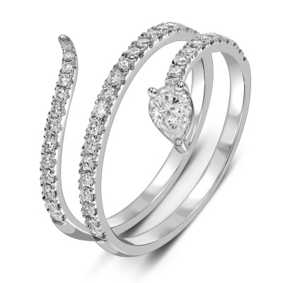 Кольцо из белого золота с бриллиантами  (060223)