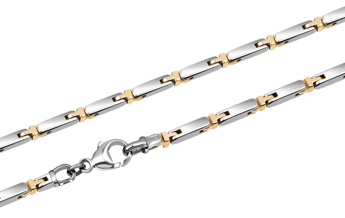 Мужская цепь из палладия с золотыми вставками (002790)