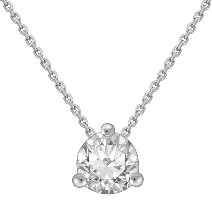 Колье из белого золота с бриллиантом (049539)