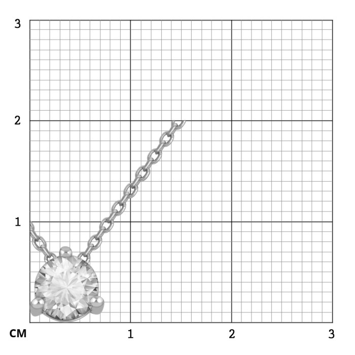 Колье из белого золота с бриллиантом (049539)