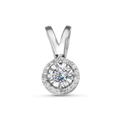 Кулон из белого золота с бриллиантами (054976)