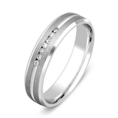 Обручальное кольцо из платины с бриллиантами (024087)