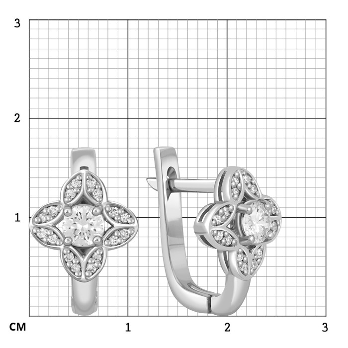 Серьги из платины с бриллиантами (048794)
