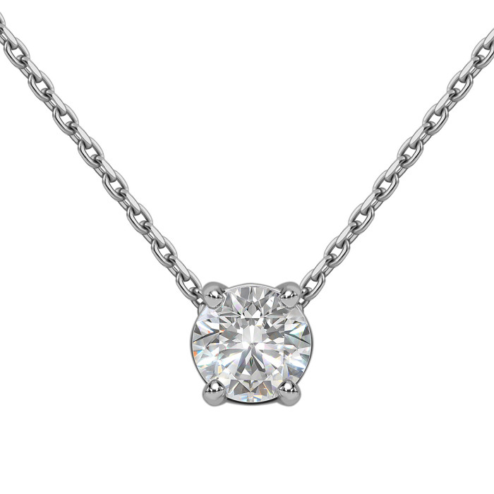 Колье из белого золота с бриллиантом (059394)