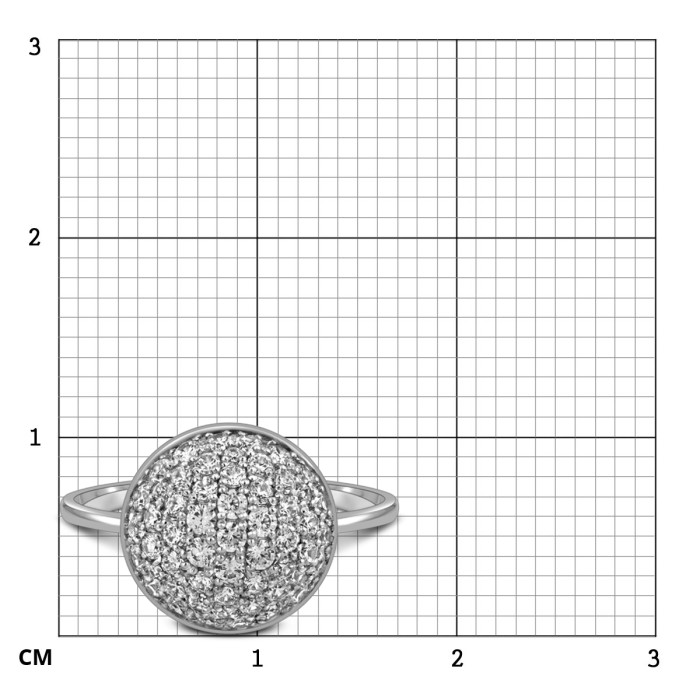 Кольцо из белого золота с фианитами (023055)