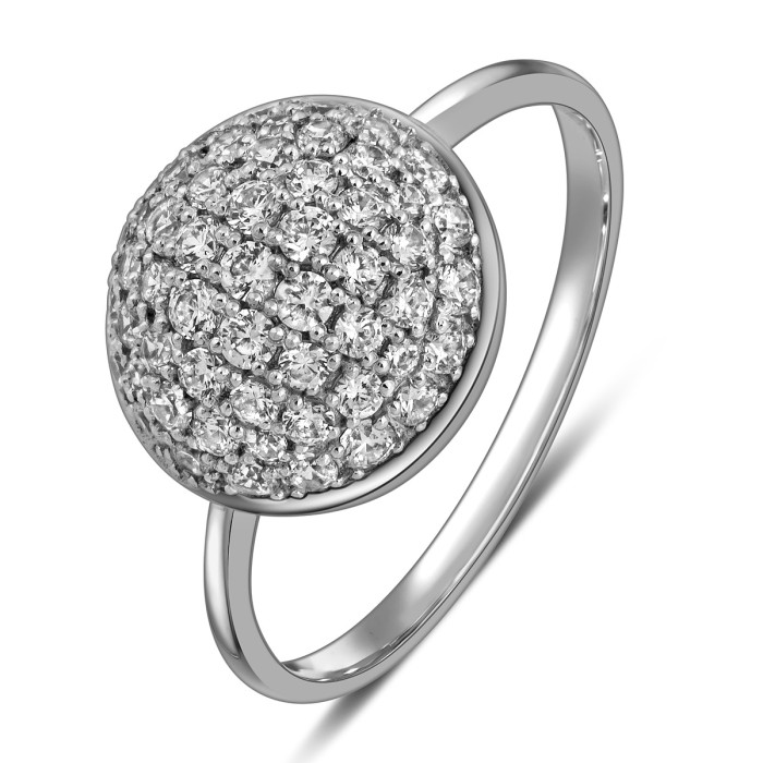 Кольцо из белого золота с фианитами (023055)
