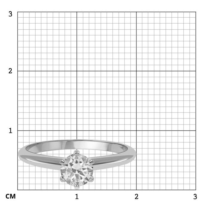 Помолвочное  кольцо из белого золота с бриллиантом (027870)