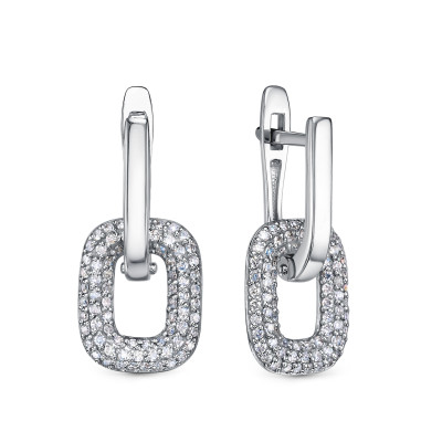 Серьги из платины с бриллиантами (058010)