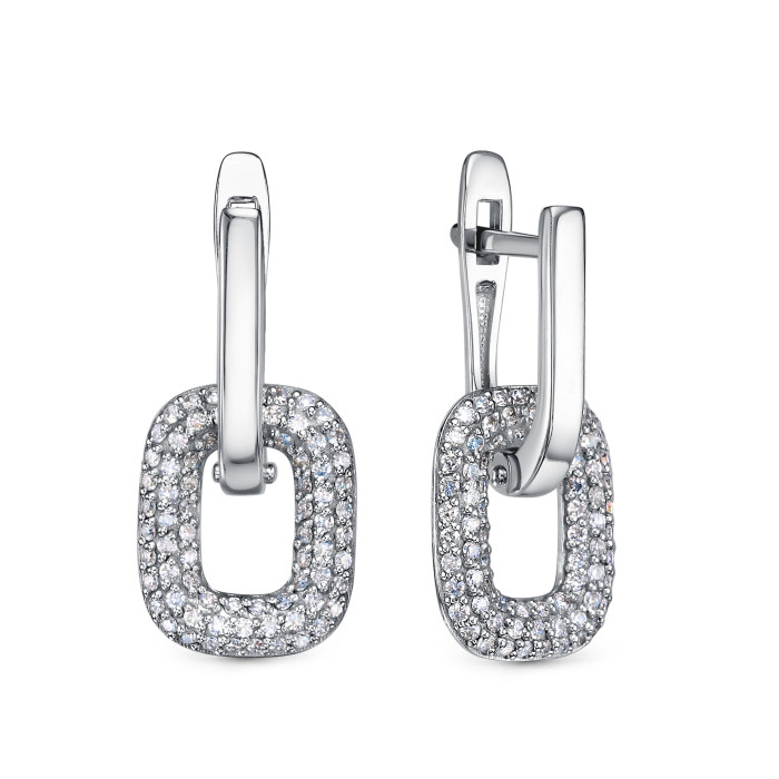 Серьги из платины с бриллиантами (058010)