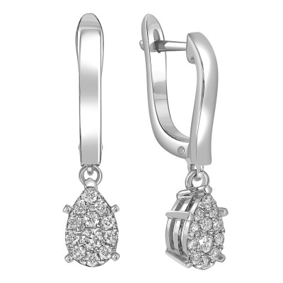 Серьги из белого золота с бриллиантами (039595)