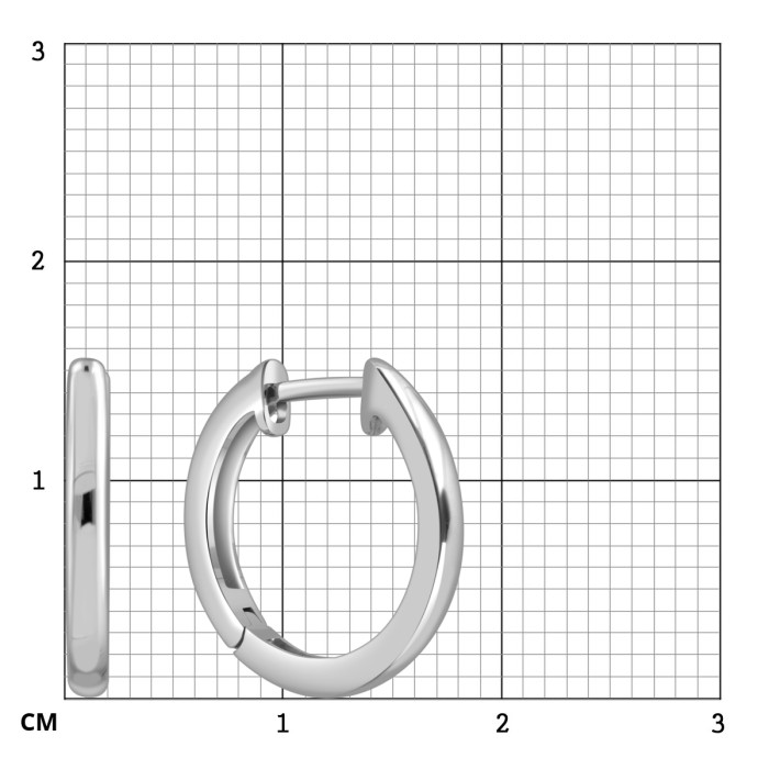 Серьги конго из платины (054303)