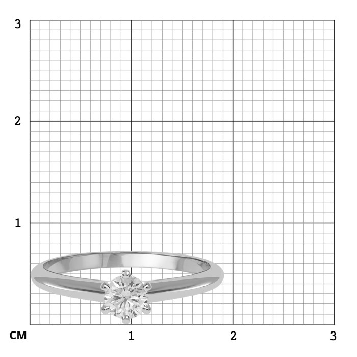 Помолвочное  кольцо из белого золота с бриллиантом (027210)