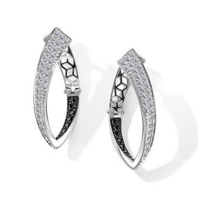 Серьги из белого золота с бриллиантами (059475)