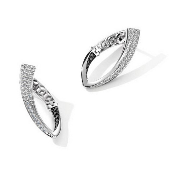 Серьги из белого золота с бриллиантами (059475)