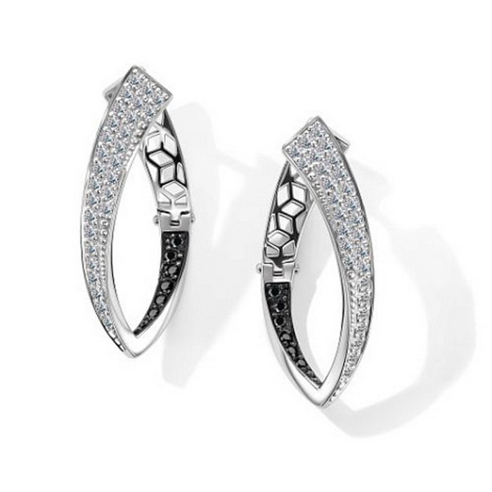 Серьги из белого золота с бриллиантами (059475)